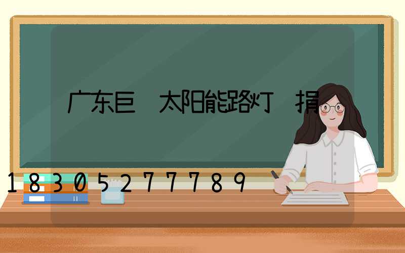 广东巨贝太阳能路灯 捐赠